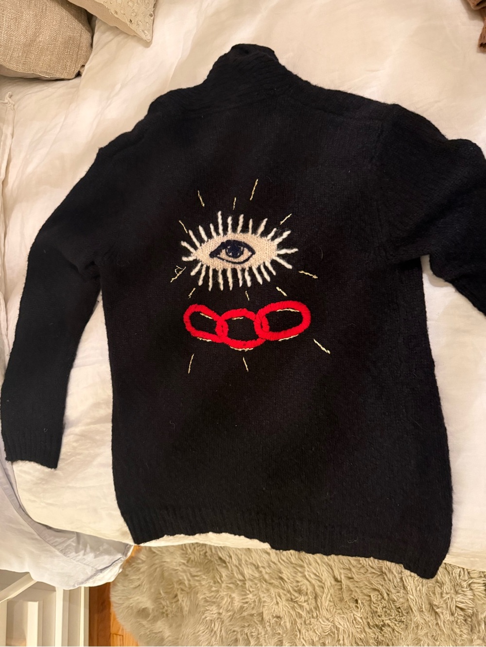 Raquel Allegra Black Friendship Love Truth Cardigan XS